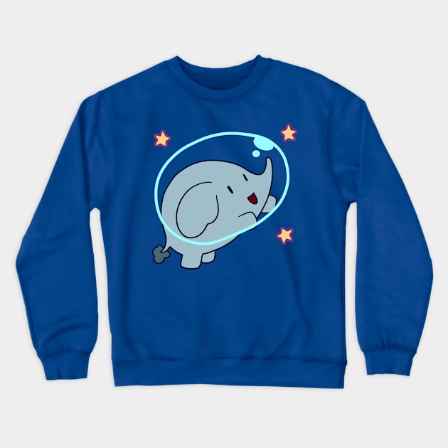 Space Elephant Crewneck Sweatshirt by saradaboru